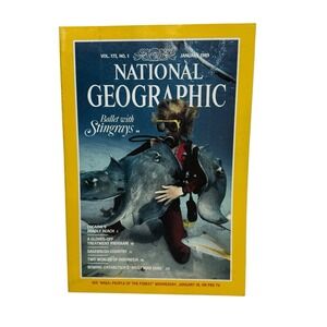 National Geographic Magazine Nat Geo January 1989 Stingrays Indonesia Antarctica